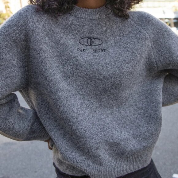 OAK+FORT EMBROIDERED OAK SPORT SWEATER - Picture 2 of 2